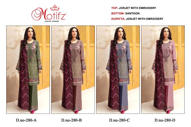 Motifz 280 ABCD Heavy Designer Festive Wear Wholesale Pakistani Salwar Suits 